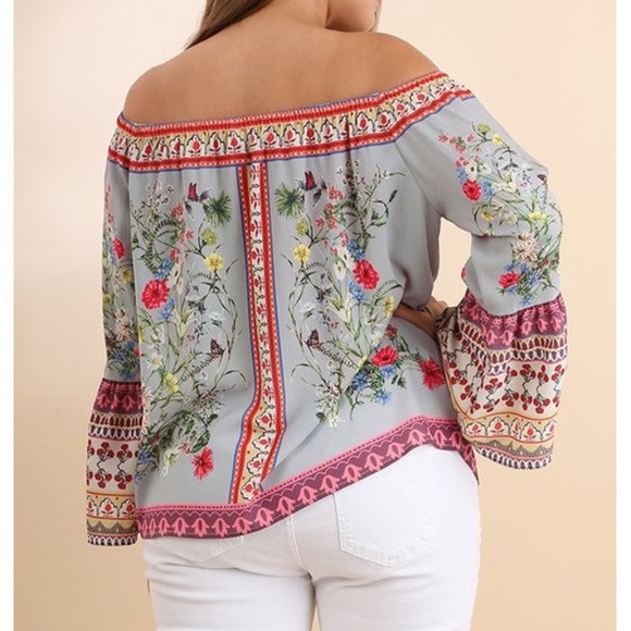 Umgee Floral Boho Peasant Blouse